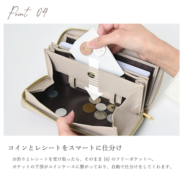 《モニター価格》カービング型押しレザー 本革 ロングウォレット 花柄 長財布 6枚目の画像