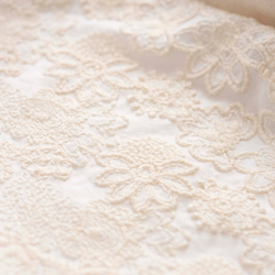 【袖の涼やかな刺繍のワンピース】コットンリネン　オフホワイト　きなり 8枚目の画像