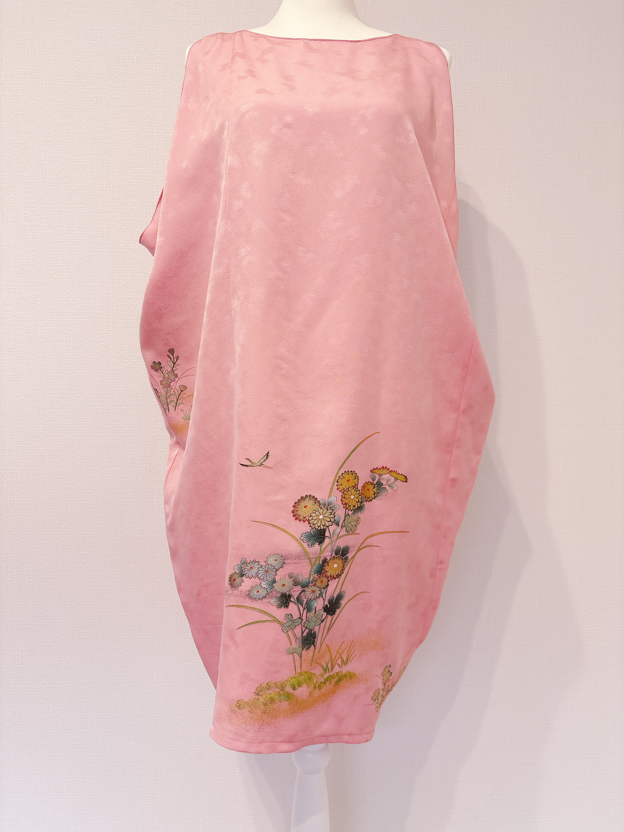 着物ドレス Mサイズ 正絹 ワンピース 和柄 YUKINKO