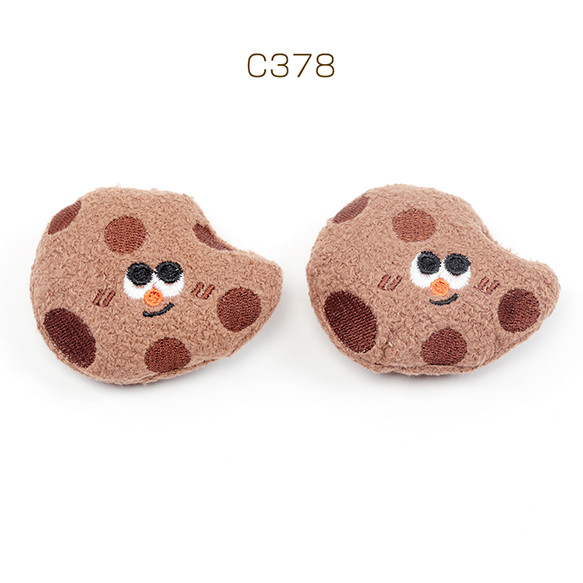 C378 6個 クッションパーツ クッキー スイーツ マスコット ぬいぐるみ デコパーツ 貼付け可 3 x（2ヶ） 1枚目の画像