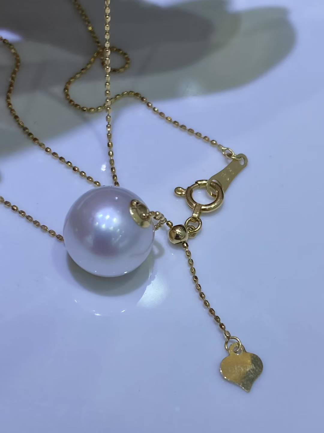 【高級】あこや真珠　一粒ネックレスk18　0002