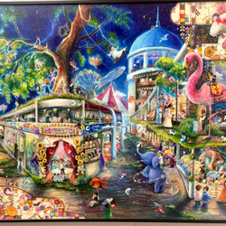 アクリル原画・ファンタシーなアート【はじまりをみつけたゾウ】 絵画