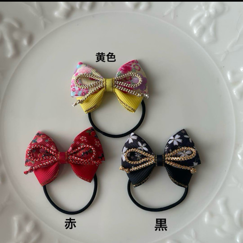 オーダーページ】 和柄リボン キッズサイズ ヘアゴム ヘアクリップ