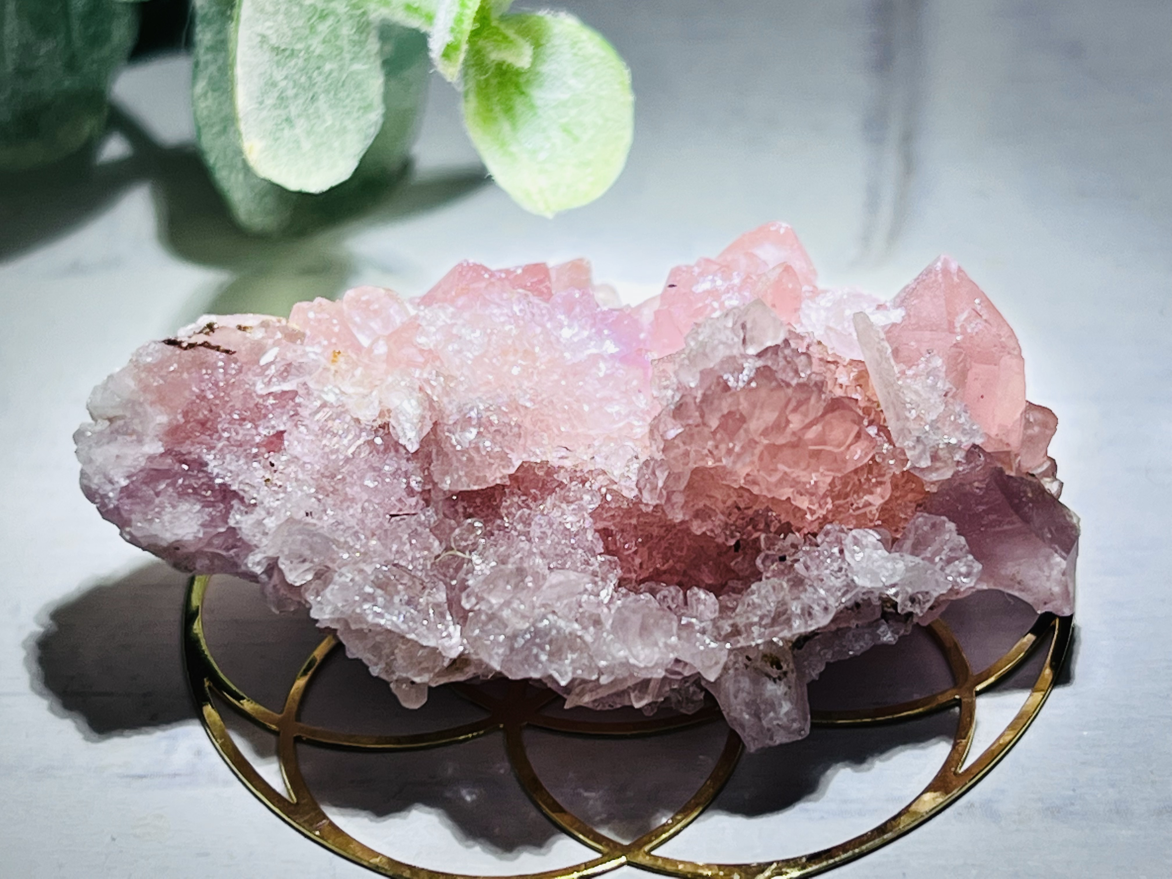 キラキラドゥルージー✨　ピンクアメジスト　ラフストーン　原石　クラスター