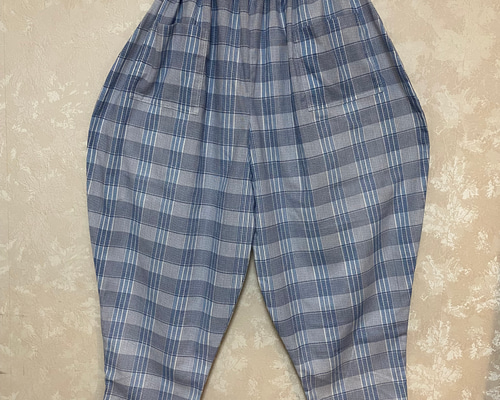 kapital キャピタル　チェック柄バルーンパンツ　ブルー 50cf2ec87149d7fe15e41f9233d408