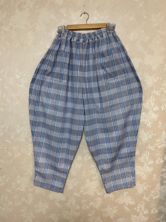 387.【特価】ゆったりパンツ、チェック柄 リゾート おくつろぎ