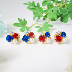 no.4289　レッドコーラル×ヘマタイト║ピアス/イヤリング║ステンレスピアス レッドコーラル×ヘマタイト║ピアス/イヤリング║サージカル