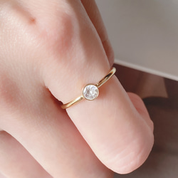 [14kgf] R57　ホワイトジルコン　ベゼルリング 1枚目の画像