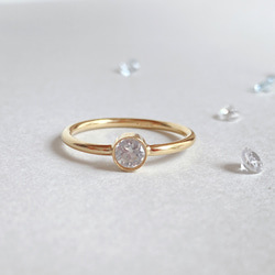 [14kgf] R57　ホワイトジルコン　ベゼルリング 2枚目の画像