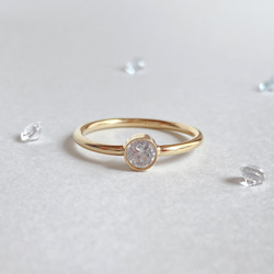 [14kgf] R57　ホワイトジルコン　ベゼルリング 6枚目の画像