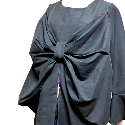 振袖　着物リメイク　ドレス　黒×大輪牡丹　和柄　ワンピース　ハンドメイド 188309871.jpg?cmsp_timestamp=