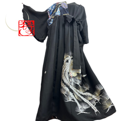 ハンドメイド　[超美品] 留袖からリメイク　ワンピースドレス　コサージュ付き ハンドメイド[超美品] 留袖からリメイクワンピースドレス