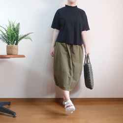 夏の普段着 涼感ブラウス 身幅ゆったり 半袖フリル襟ブラウス（綿麻／全５色） 18枚目の画像