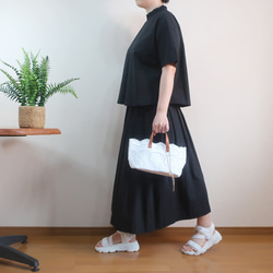 夏の普段着 涼感ブラウス 身幅ゆったり 半袖フリル襟ブラウス（綿麻／全５色） 17枚目の画像