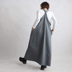 ⁑２０２５秋の新作　裏パイル スウェット　愉快なワンピース 後ろクロス　ジャンパースカート　ワンピースFY63 6枚目の画像