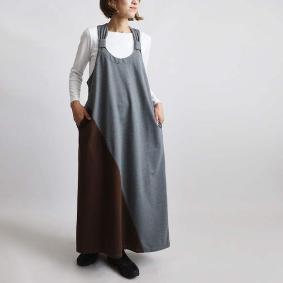 ⁑２０２５秋の新作　裏パイル スウェット　愉快なワンピース 後ろクロス　ジャンパースカート　ワンピースFY63 8枚目の画像