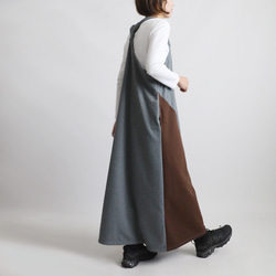 ⁑２０２５秋の新作　裏パイル スウェット　愉快なワンピース 後ろクロス　ジャンパースカート　ワンピースFY63 5枚目の画像