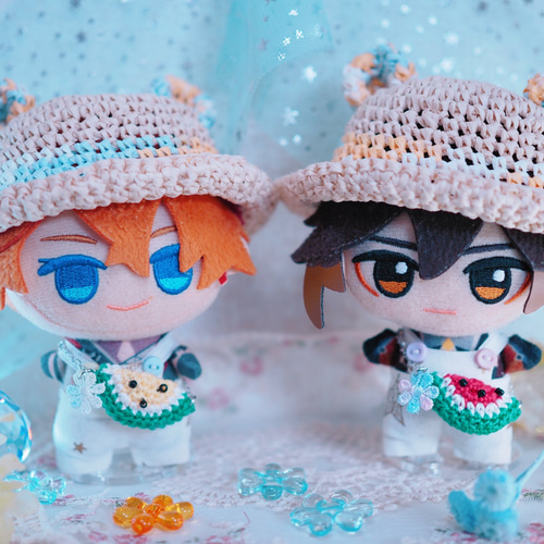 ぬいぐるみのくま耳麦わら帽子 ぬいぐるみ ゆゆ 通販 19589875｜Creema