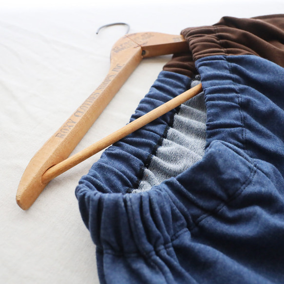 ⁂（送料無料）２０２５秋の新作　８５cm　裏パイル スウェット　愉快なパッチワーク　サルエル　パンツ　ゆったり　Y79F 3枚目の画像