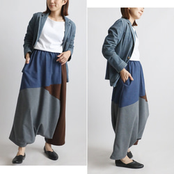 ⁂（送料無料）２０２５秋の新作　８５cm　裏パイル スウェット　愉快なパッチワーク　サルエル　パンツ　ゆったり　Y79F 9枚目の画像