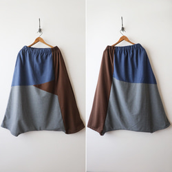 ⁂（送料無料）２０２５秋の新作　８５cm　裏パイル スウェット　愉快なパッチワーク　サルエル　パンツ　ゆったり　Y79F 11枚目の画像