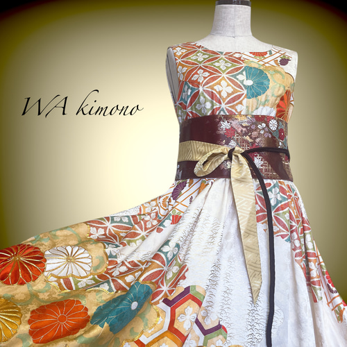 振袖リメイク 和で魅せるフレアーワンピース 着物リメイク 結婚