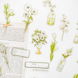 コラージュ風デザインペーパー 20枚 flower and butterfly