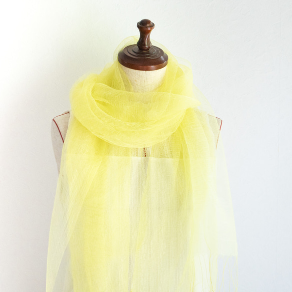 草木染めストール(さわやかイエロー) 1枚目の画像