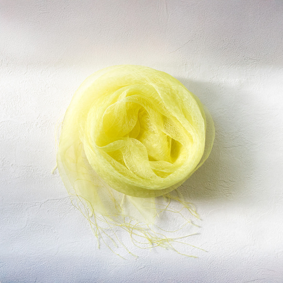 草木染めストール(さわやかイエロー) 2枚目の画像
