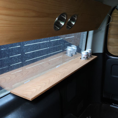 ハイエース 200 リアサイドテーブル 簡単ポン付け 車中泊 バンライフ