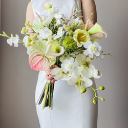 大人っぽウェディングブーケ/縦型ブーケ|カラーブーケ|アームブーケ