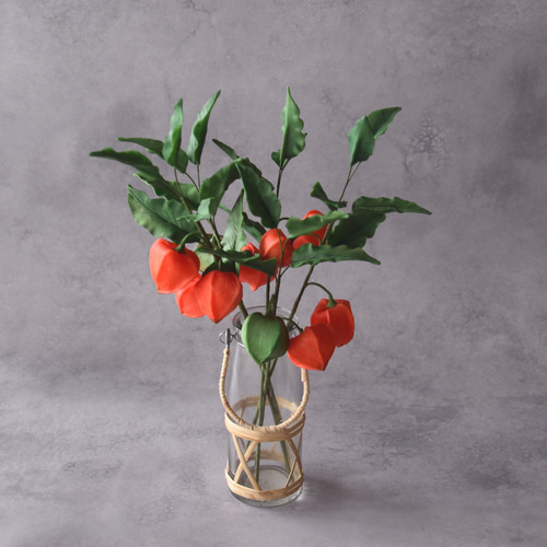 ◇粘土のお花◇ ホオズキ（鬼灯）・・・H1252 アートフラワー Old