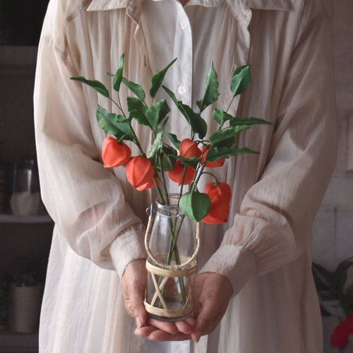 ◇粘土のお花◇ ホオズキ（鬼灯）・・・H1252 アートフラワー