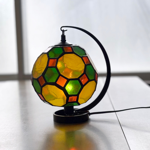 卓上型 吊るしステンドグラスランプ｜アンティーク風 スタンドライト