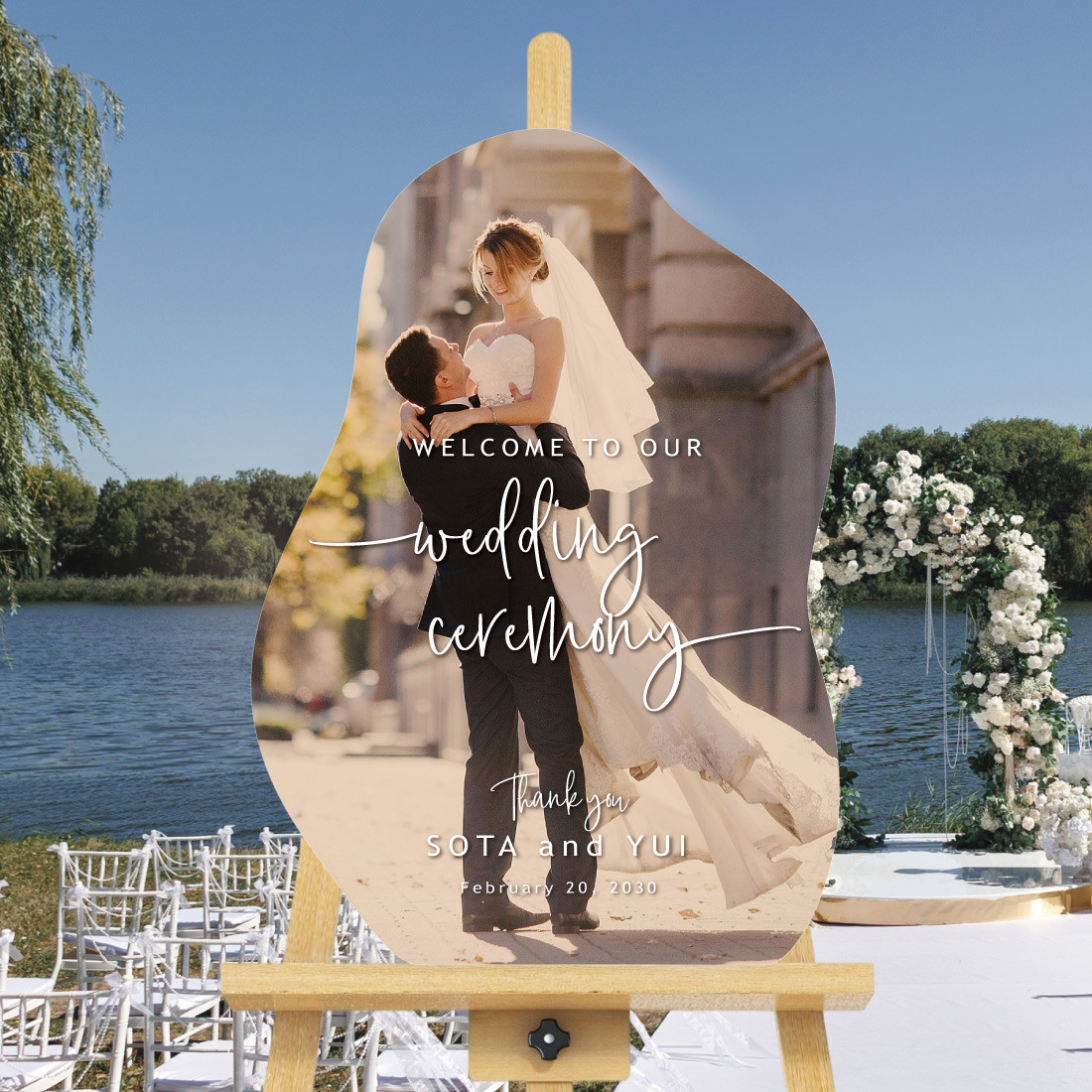 不定形ウェルカムボード【A4～A1アクリル/パネル/木】写真 結婚式 名入れ ウェディング 送料無料 シンプル 0704