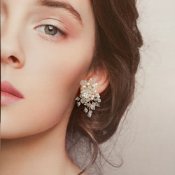 鵝卵石珍珠花束 - 水晶（寶石碎石/花束）耳環 [補貨] 第5張的照片