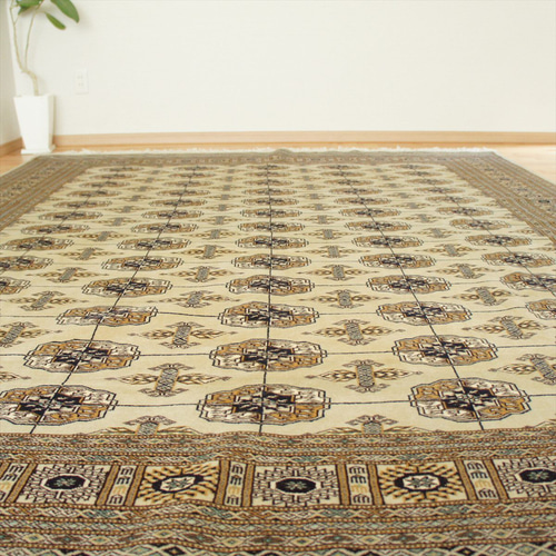 パキスタン　手織り　ラグ　カーペット　絨毯　幾何学的　幾何学模様 展示品 パキスタン 手織り ラグ 絨毯 カーペット 幾何学模様