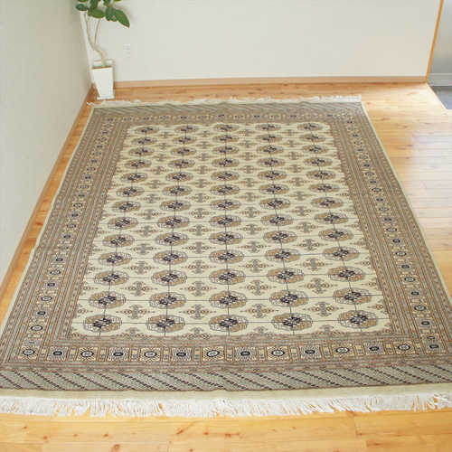 【美品】パキスタン製/絨毯/155x95 パキスタン絨毯 126x190cm ＃150 最高クラス 手織り絨毯 アクセント