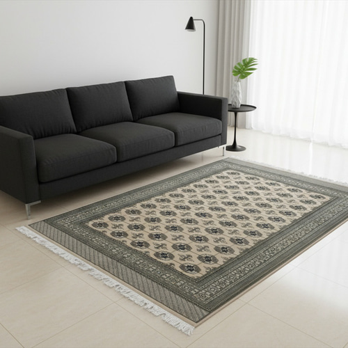 パキスタン絨毯 ハイクオリティ 252x205cm 手織り ボハラ柄 カーペット