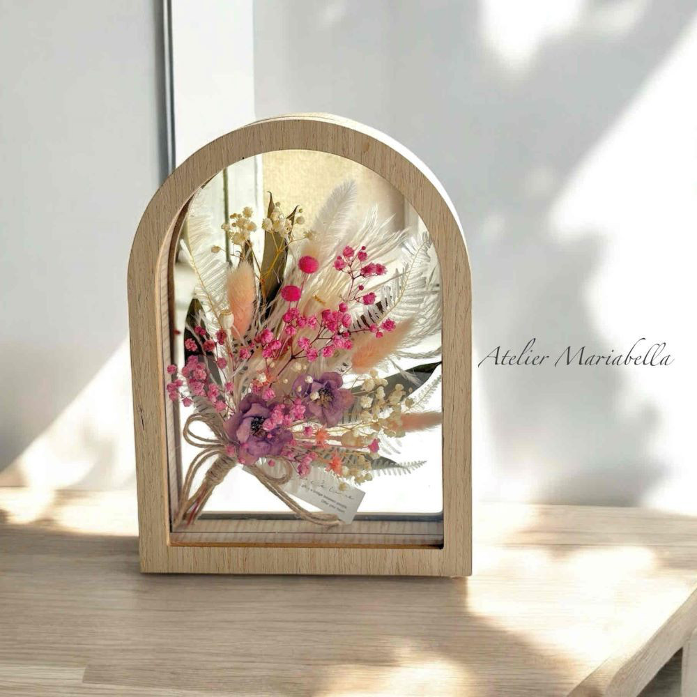 【文字入れ可】ドライ・プリザーブドフラワーブーケ/誕生日・新築祝い・結婚祝い・開店祝い・母の日・入学祝い