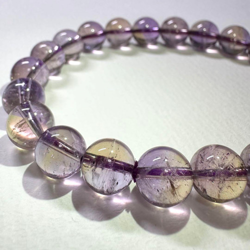 【アメトリン】紫と黄金が溶け合う透明感 天然石 ブレスレット アメトリン】紫と黄金の透明グラデーション 天然石 ブレスレット