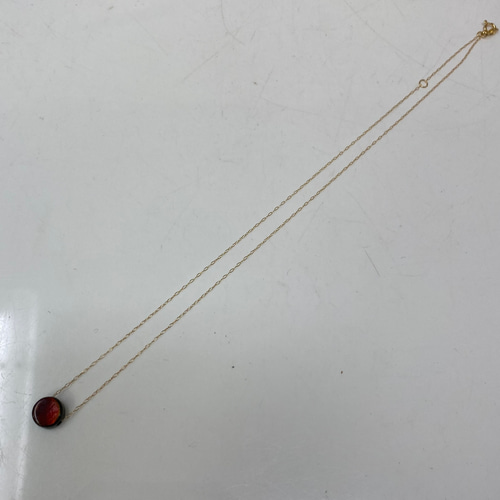 K18YG AU750 18金 天然アンモライト 2.59ct あずきチェーンネックレス 