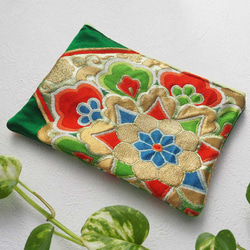 縁起を運ぶ✧着物帯リメイクポーチ 3枚目の画像