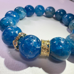 キラキラ 花火ルチル シルバー 水晶 10mm ブレスレット 天然石