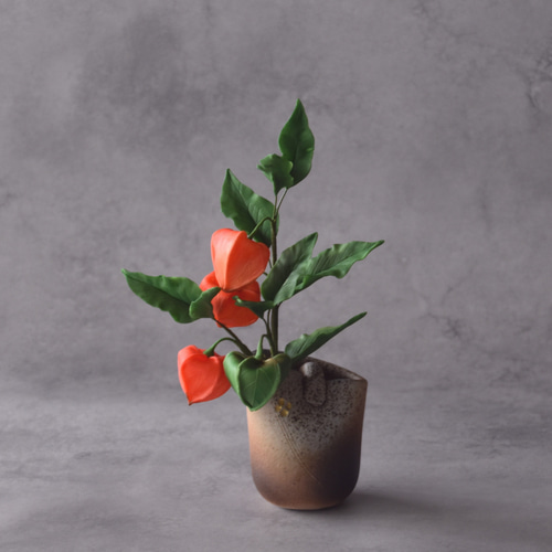 オキ　マコト　炭化花瓶 オキ マコト 炭化花瓶