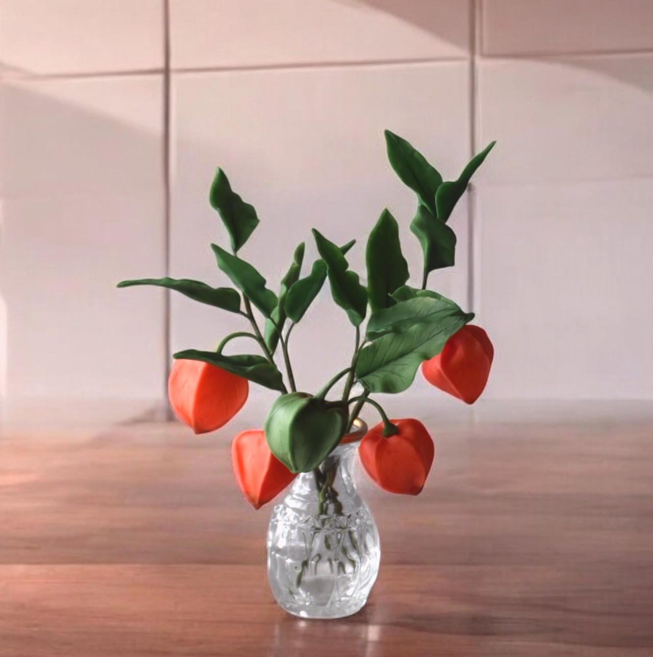 ◆粘土のお花◆　ホオズキ（鬼灯）・・・H1255