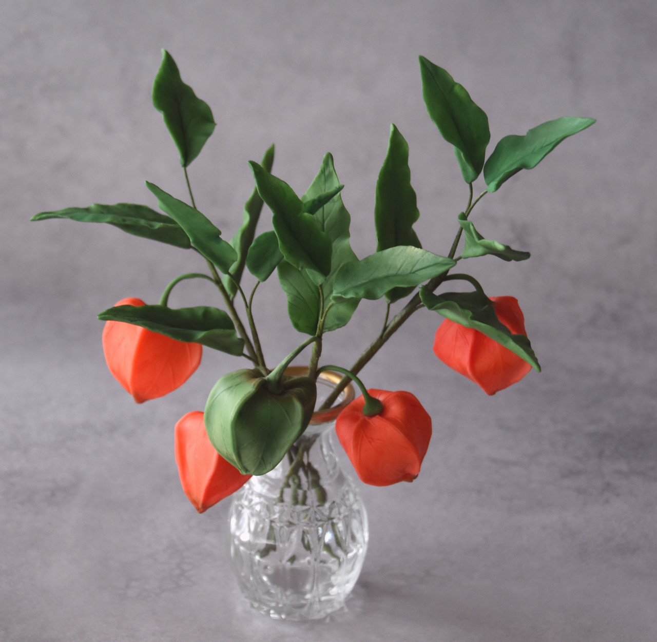 ◆粘土のお花◆　ホオズキ（鬼灯）・・・H1255