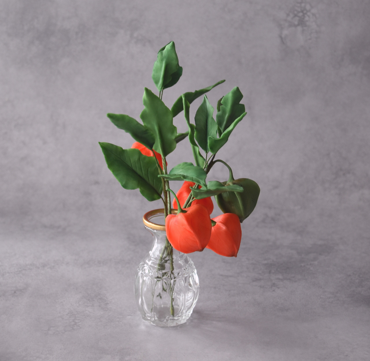 ◆粘土のお花◆　ホオズキ（鬼灯）・・・H1255