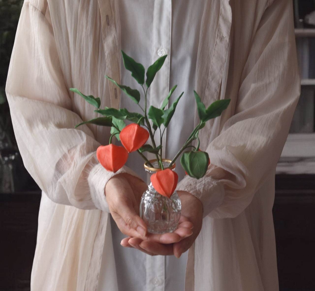 ◆粘土のお花◆　ホオズキ（鬼灯）・・・H1255