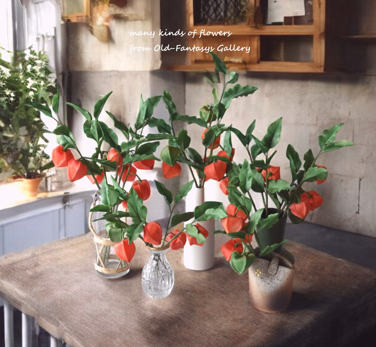 ◆粘土のお花◆　ホオズキ（鬼灯）・・・H1255